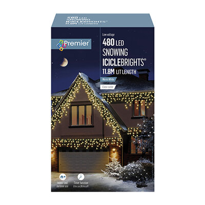 Premier 480 LED Multi-Action Snowing Iciclebrights - White