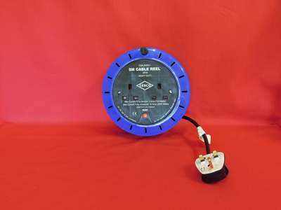 5 Metre 10 Amp Cable Reel c/w 2 13A Sockets