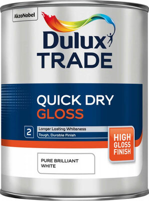 Dulux Trade Quick Dry Gloss Pure Brilliant White 1L Paint 5220069
