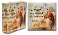 Glass Block Paperweight/Good Shepherd   (50676)