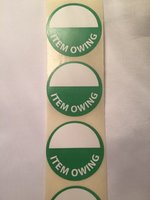 CIRCULAR LABEL ITEM OWING