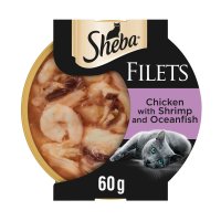 Sheba Cat Tray Fillets Chicken, Shrimp & Ocean Fish in Gravy 60g x 32