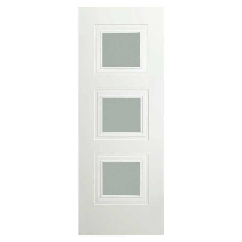 B083 Bergerac 3 Panel Opal Laminate Premium Primed White