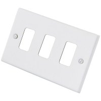 White 3 Gang Grid Plate 6011-352