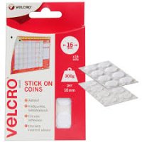 VELCRO 16 MM STICK ON COINS WHITE