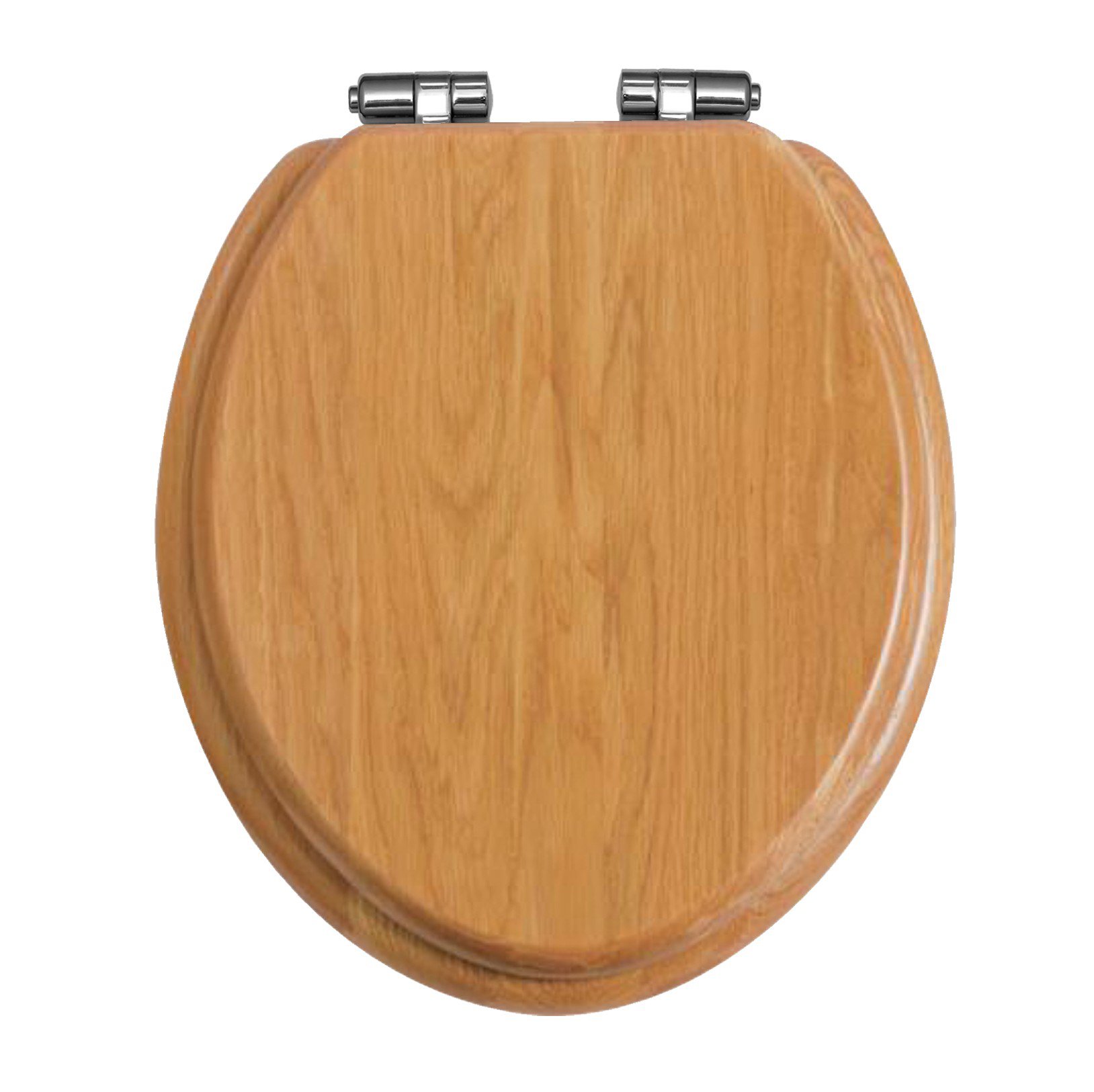 Heritage Soft Close WC Seat & Cover Chrome Hinge Oak TSOAK101SC