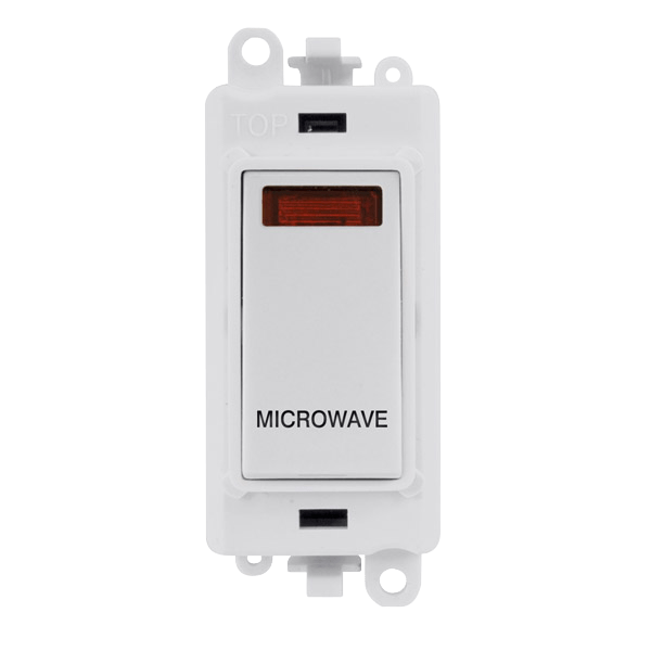 Click Gridpro 20A DP Gridswitch + Neon "Microwave" White GM2018N