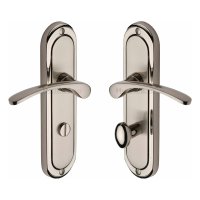 AMB6230-MC - Heritage Brass Door Handle for Bathroom Ambassador Design Mercury Finish