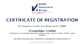 Certificate of Registration - ISO 9001 2015