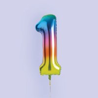 Rainbow Number '1' Foil 34" Balloon