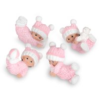 Resin Playful Baby Pink 71 x 37 x 43 - Pack of 4 Assorted