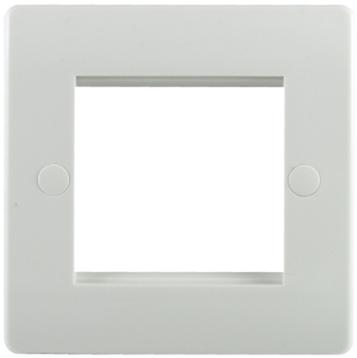 Sline 1G Twin Aperture Euro Mod Plate White SLEP/2