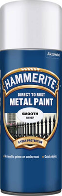 Hammerite Metal Paint Aerosol Smooth Silver Grey 400ml