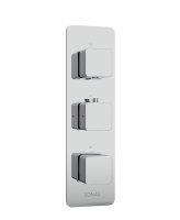 QUANTUM SOFT SQUARE TRIPLE SHOWER VALVE DUAL OUTLET VALVE