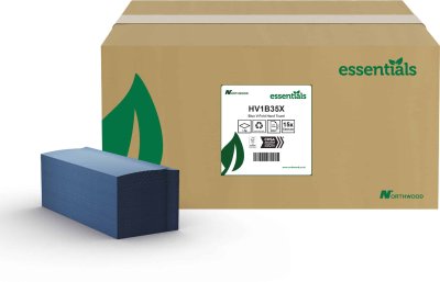 HV1B35X Blue V-Fold Hand Towels In a Box