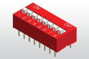 Dip Switch Through Hole  SPST Recessed Slide 1 Position