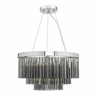 Giovana 5 Light Pendant, Polished Chrome & Smoked Glass | LV1802.0069