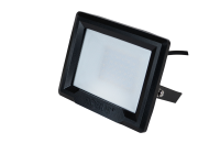 HiLume 50W LED flood light, IP65, Black, 3000K, c/w 1m flex