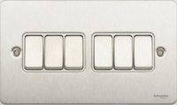 Switch Ultimate 6 Gang 2 way Stainless Steel