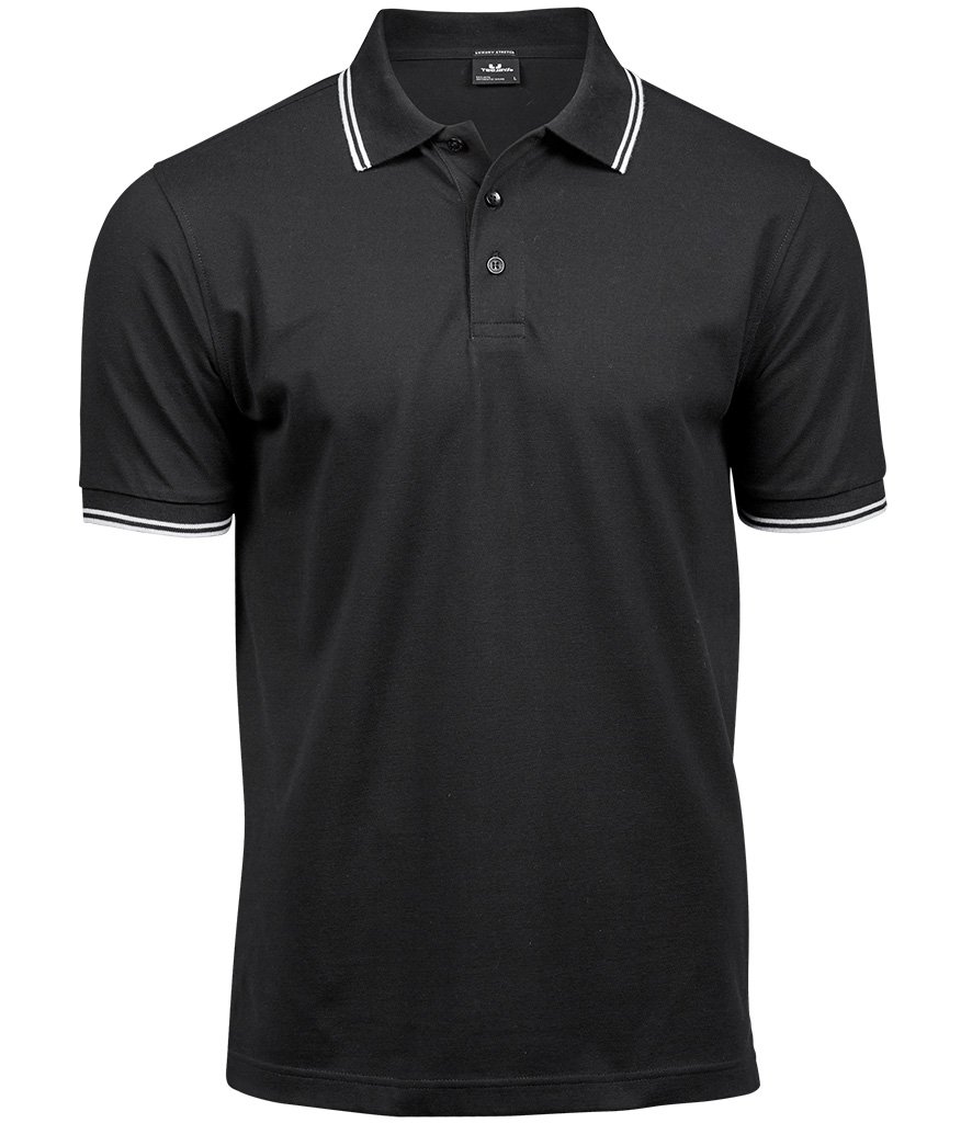 TEE JAYS LUXURY STRIPE STRETCH POLO
