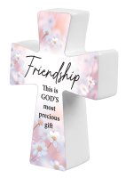 Porcelain Message Cross/Friendship  (12863)