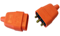 Lincoln C856O 3 Pin 10 amp Flex Connector - Orange Rubber