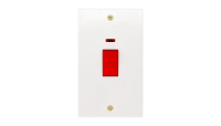 VIMARK 50A DP Tall Switch with Red Rocker and Neon