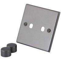 Gunmetal Grey 2 Gang Dimmer Plate &Knob 6104-222