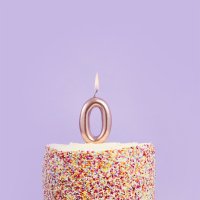 Rose Gold Number '0' Candle