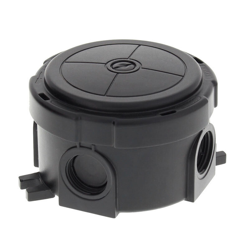 Wiska Combi 304 Round Junction Box Black 10110636