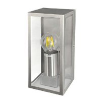 Diane Stainless steel, clear glass E27 wall lamp