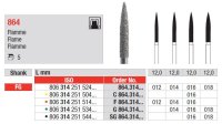Edenta Diamond Bur Flame Size 014 Fine 12mm - Pack of 5
