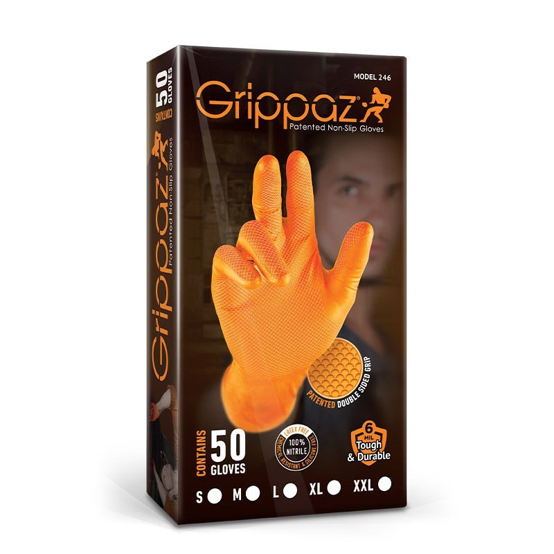 Grippaz Nitrole Gloves Size 8 Orange