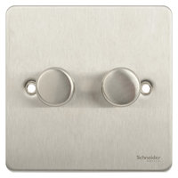 Switch Ultimate 2 Gang 2 Way LED Dimmer 100W/VA Stainless Steel