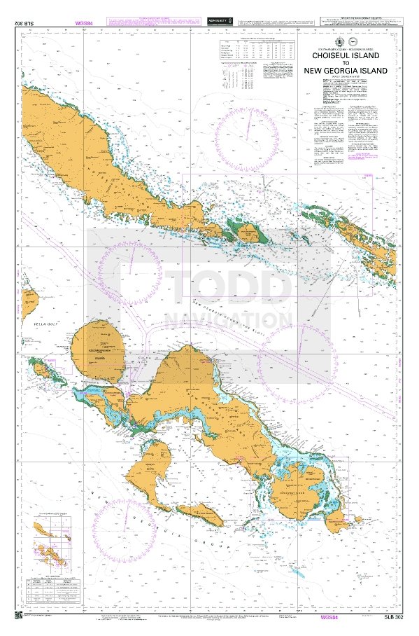 ADMIRALTY Chart - SLB302 Choiseul Island to New Georgia Island