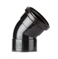 POLYPIPE SB403B BLACK BEND 135DG DOUBLE SOCKET 110mm SOIL