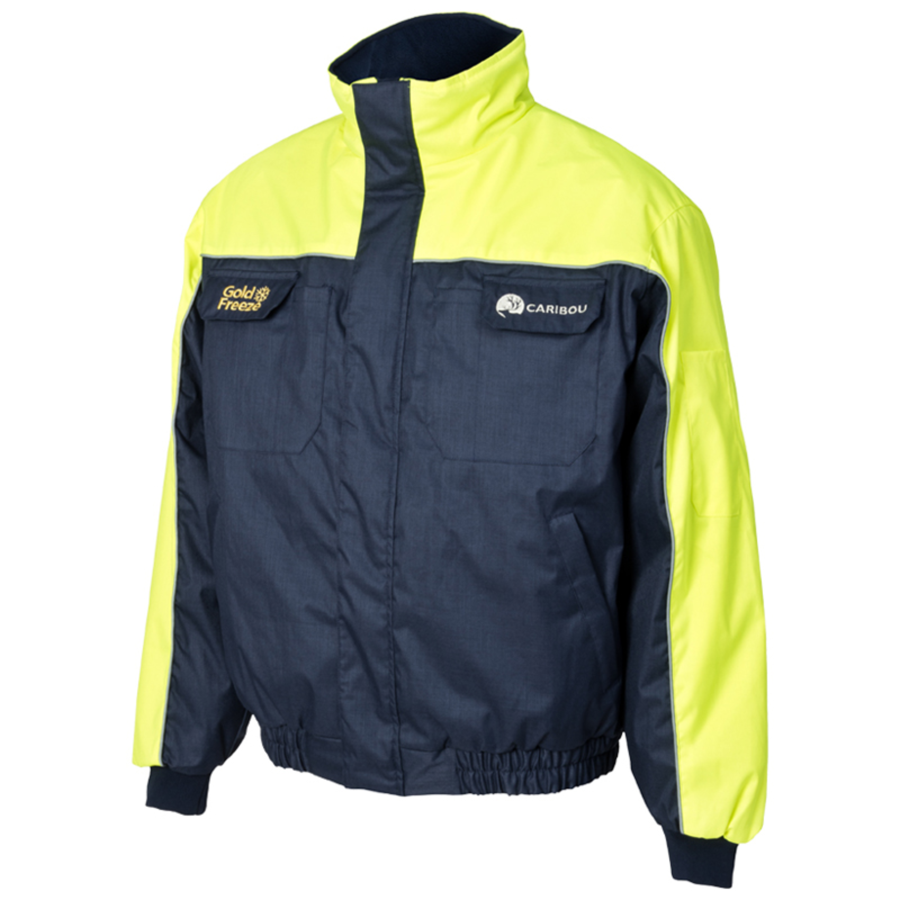 Goldfreeze Caribou Chill Bomber Jacket, Navy/Yellow