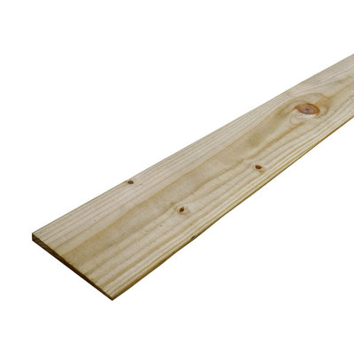 Green Treated Feather Edge Fence Board 125x22mm x 1.8m