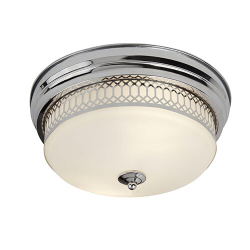 Edinburgh 2 Light Flush Chrome With Opal Glass IP44 Wesco