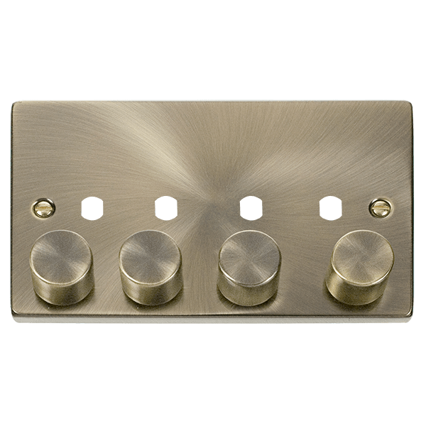 Click Deco 4G Dimmer Plate & Knobs Antique Brass VPAB154PL