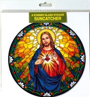 Sun Catcher/Tiffany Style/Sacred Heart   (7870)