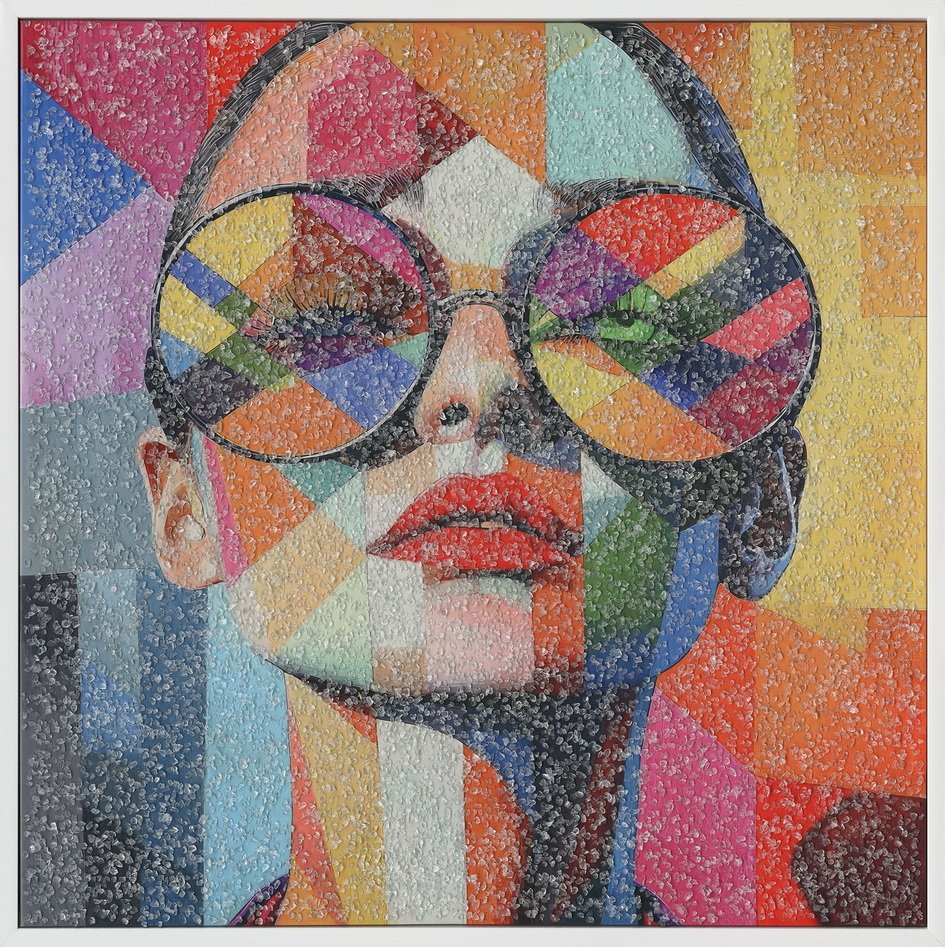 Hand Painted Picture Vogue Girl 80x80cm