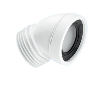 McAlpine 97-107mm Inlet x 110mm Outlet 45 Degree Angle Rigid WC Connector WC-CON16