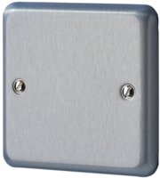 MK ALBANY PLUS BLANK PLATE 1 GANG BRUSHED CHROME