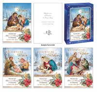 Gold Stamped Christmas Box/12 cards   (92825)
