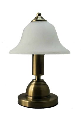 Toongabbie Touch Lamp with Alabaster Glass and Antique Brass
