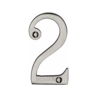 C1560-2-SN - Heritage Brass Numeral 2 Face Fix 76mm (3) Satin Nickel Finish