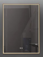 BRUSHED GOLD RECTANGULAR IP44 500 X 700MM MIRROR WITH DEMISTER, 