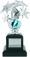 17cm Silver Star Trophy on Black Base (VP01A)