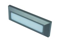 TWILIGHT 3W LED rectangular wall light, IP65, Grey, 3000K